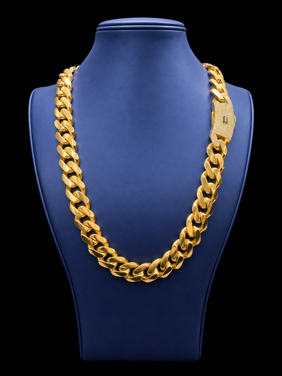 10K gold Monaco chain 17.5mm 24 inch
