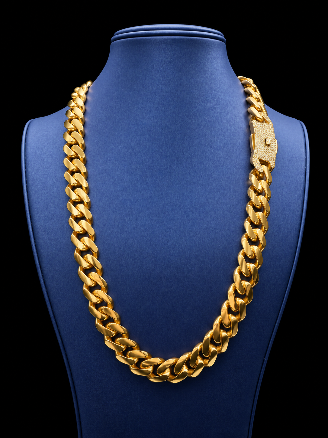 10K gold Monaco chain 15.5mm 24 inch